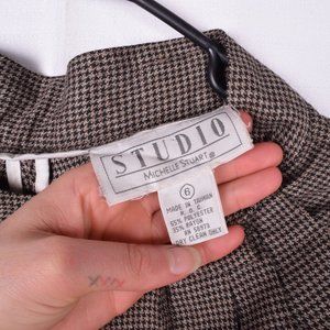 Michelle Stuart - Studio, Brown Pleated Houndstooth Pants - Women's Size 6